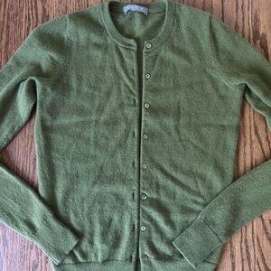 Green cashmere cardigan